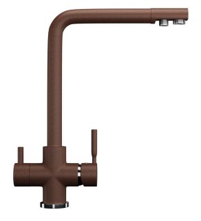 Смеситель для кухни Ulgran Classic U-016-307 с дополнительным краном для питьевой воды терракот